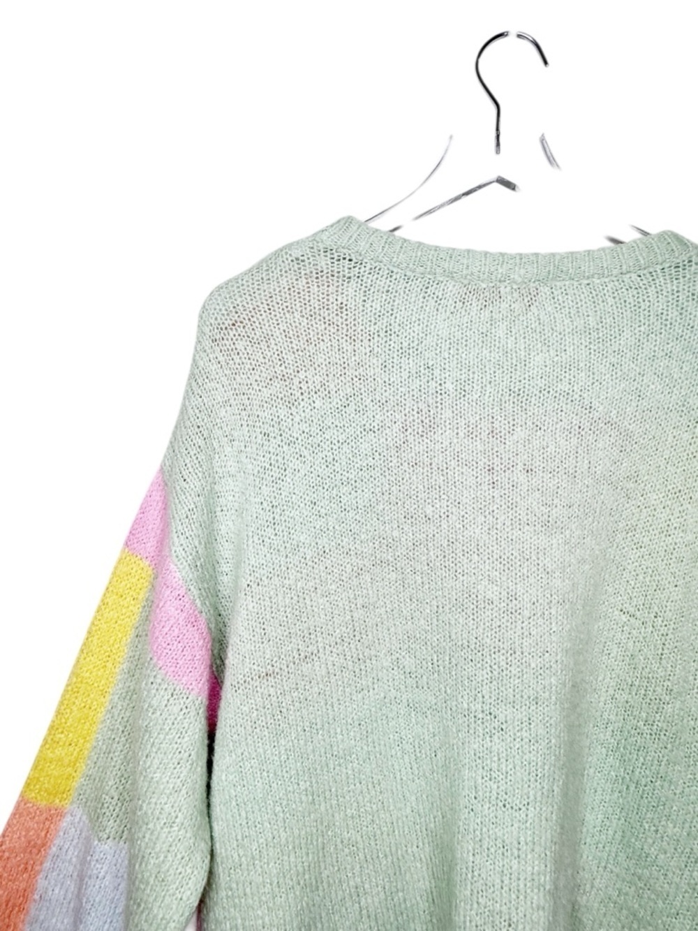 Lisa Says Gah Helen Sweater Pastel Color Block Oversized Pink Green Yellow M/L - Picture 12 of 15